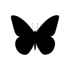  Butterfly on transparent background. Closeup design element black butterfly. Vector illustration