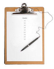 Blank Clipboard with Checklist and Pen