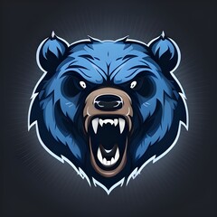 Savage and powerful bear face. Suitable for logo, mascot etc. 