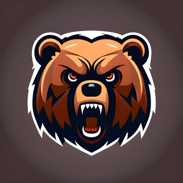 Savage and powerful bear face. Suitable for logo, mascot etc. 
