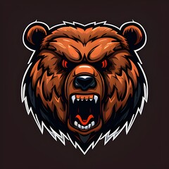 Savage and powerful bear face. Suitable for logo, mascot etc. 