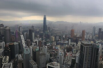 skyline of a big Asian city 