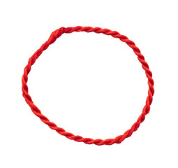 Thin round string or rope isolated on transparent background, top view, PNG