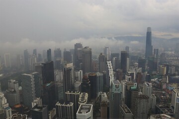 skyline of a big Asian city 