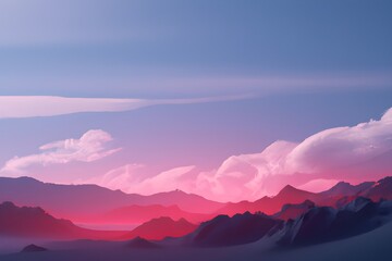 Fototapeta na wymiar Scenic view of mountains against sky during sunrise 