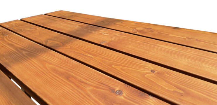 wooden table for product display