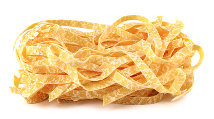 Pasta nest isolated on white background. Premium Italian Spaghetti.