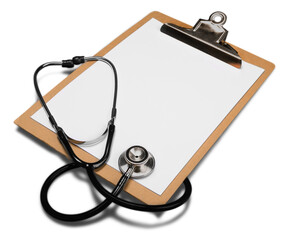 Blank Clipboard with Stethoscope