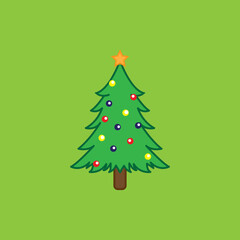 christmas tree illustration vector graphic.