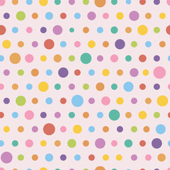 Fototapeta na wymiar Colorful Polka Dots Repeat Pattern Design