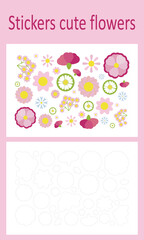 stickers set of wild flowers FOR PRINT
