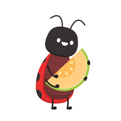 Ladybug vector. Ladybug on white background. wallpaper. melon vector.