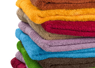 Closeup of a Stack of Clean Towels