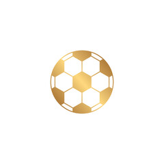 Football ball icon with gold gradient