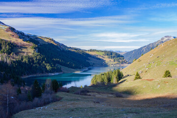 Lac et Barrage de Roselend, Beaufortain, Savoie, France