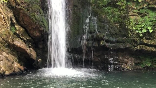 San Fele waterfall in the middle of the rocks