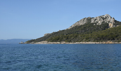 Naklejka premium Beach of Alycastre, île de Porquerolles, îles d'Hyères, Var, south of France