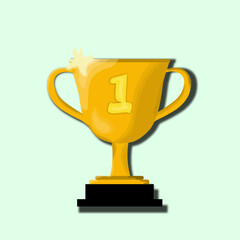 winner cups for 1st winner vector illustration.