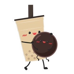 Tea pearl character design. wallpaper. free space for text. Tea pearl vector. Tea pearl vector.