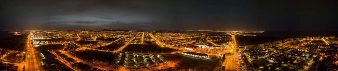 Fototapeta na wymiar Torrevieja Spain at night Aerial Sunset