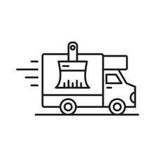 cleaning company car icon vector on white background. car van for  banner logo web design