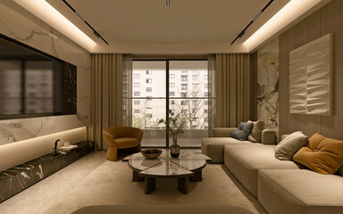 3d render of living room