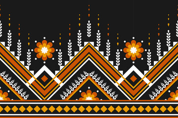 Geometric ethnic flower seamless pattern traditional. Fabric American and mexican style. Design for background, wallpaper, vector illustration, fabric, clothing, carpet, textile, batik, embroidery.