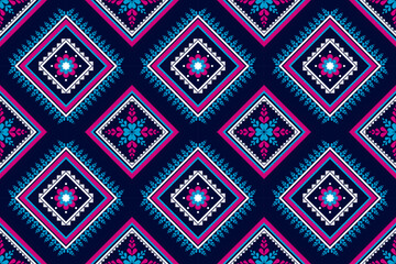 Fabric flower pattern art. Geometric ethnic seamless pattern in tribal. Design for background, wallpaper, vector illustration, fabric, clothing, carpet, textile, batik, embroidery.