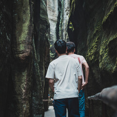 men on the mountain trail