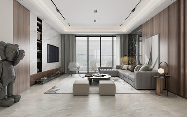 Fototapeta na wymiar 3d render of living room