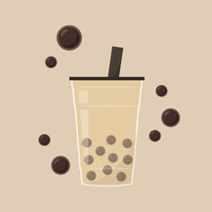 Tea pearl vector. wallpaper. free space for text. Tea pearl logo design.