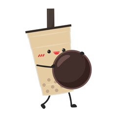 Tea pearl character design. wallpaper. free space for text. Tea pearl vector. Tea pearl vector.