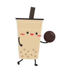 Tea pearl character design. wallpaper. free space for text. Tea pearl vector. Tea pearl vector.