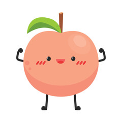 Peach character. peach on white background. wallpaper.