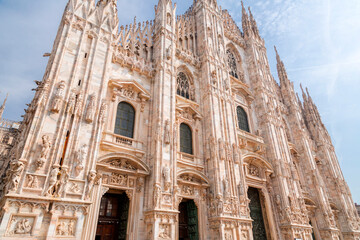 Fototapeta na wymiar Duomo di Milano, The Milan Cathedral in Milan, Lombardy, Italy