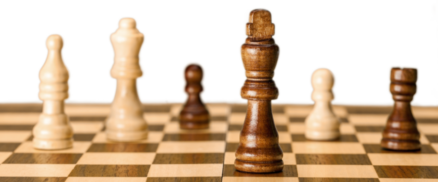 Chess pieces on a chess board