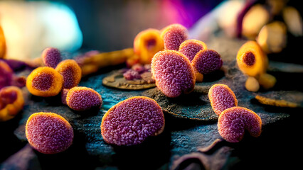 Parasite eggs, worm eggs, generative ai illustration