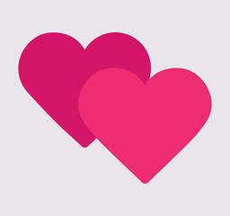 Red hearts icon. Love, feeling, passion. Vector illustration