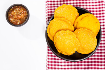 Tasty Fried Cakes Filled With Chicken - Traditional Colombian Cuisine