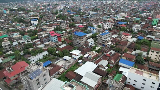 Aerial Shot Of House And Building In Imphal, Manipur India