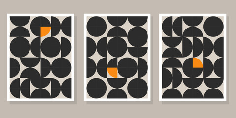 Fototapeta na wymiar Abstract Bauhaus geometric pattern background vector circle