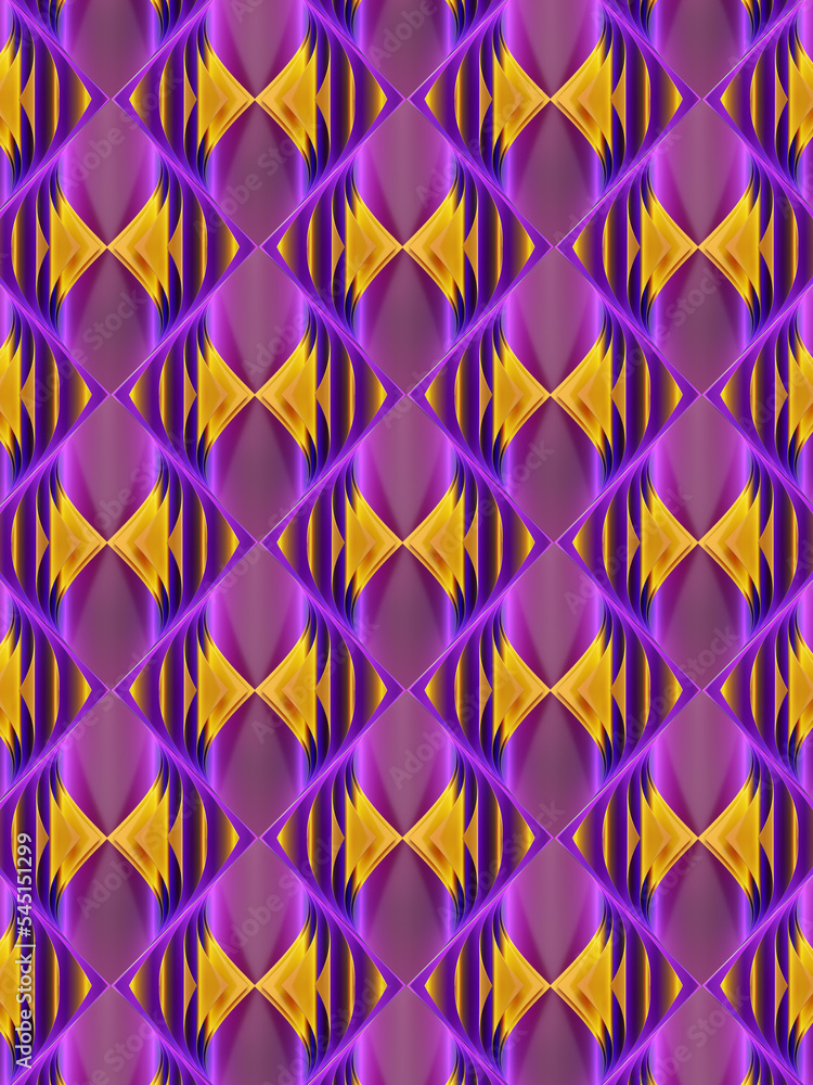 Poster digital texture of rhombuses with a trendy violet gradient. modern background. 3d rendering illustra
