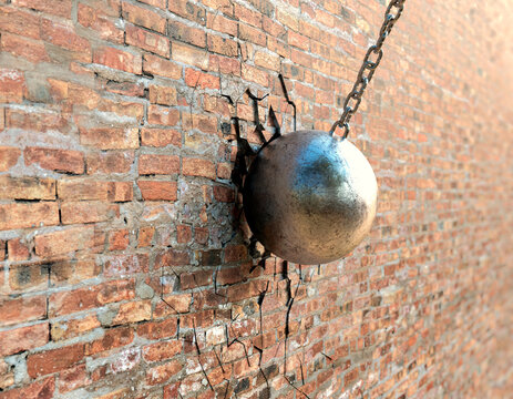 Wrecking Ball Hitting Wall © alswart