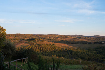 Panoramic view the landscape, sky, clouds.