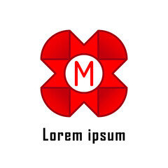 Geometric Letter M Logo On White Background. Perfect for your business logo, brand logo.