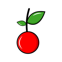 cherry icon. cherry red sign vector illustration. Suitable for fruits logo.