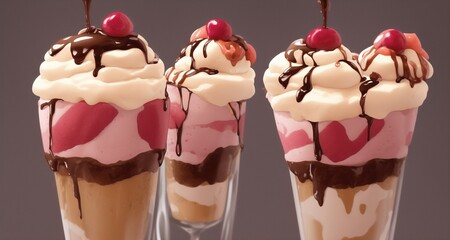 ice cream with cherry