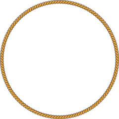 Round rope frame isolated on white background. Twisted cord