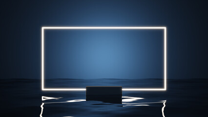 Illuminated 3D Podium on Water, Studio Scene

Visual suitable for displaying text and products on a blue background water surface.