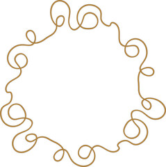 Round rope frame isolated on white background. Twisted cord